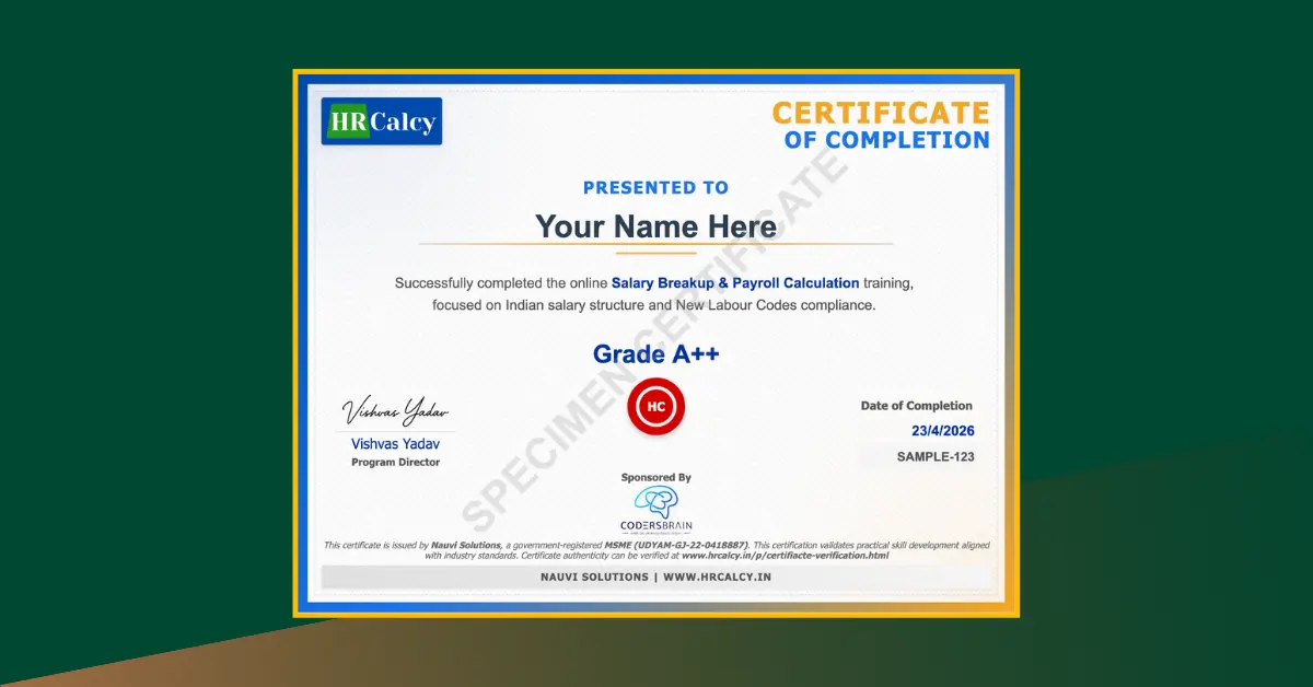 New Labour Codes–Compliant Salary Breakup Calculation For Payroll: Online Fast-Track Course with Certificate